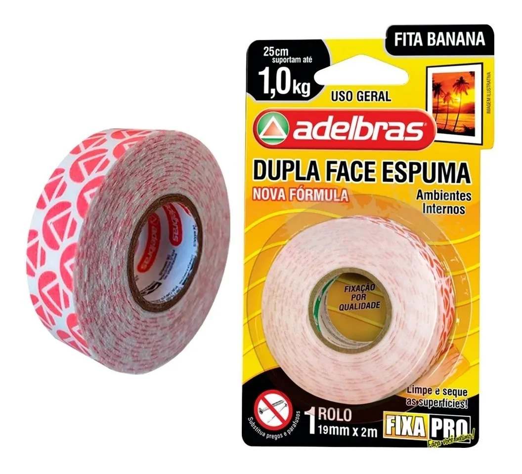FITA DUPLA FACE ESPUMA ADELBRAS 24MM X2